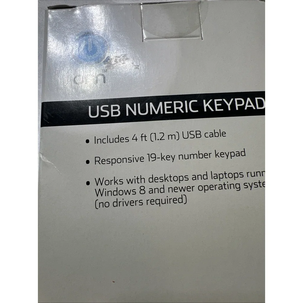 NEW Sealed Onn USB Numeric Keypad Responsive 19-Key number Keypad Design